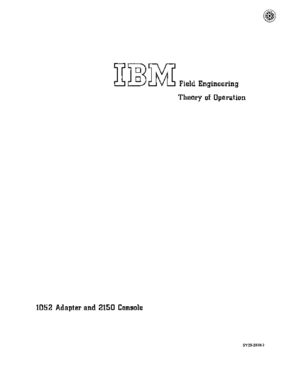 IBM SY22-2909-2 1052 Adapter and 2150 Console FETOP Jan69  IBM 360 fe 2050 SY22-2909-2_1052_Adapter_and_2150_Console_FETOP_Jan69.pdf