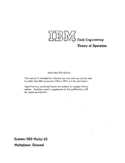 IBM Y22-2827-0 360-50 Multiplexor Channel FETOM Oct66  IBM 360 fe 2050 Y22-2827-0_360-50_Multiplexor_Channel_FETOM_Oct66.pdf