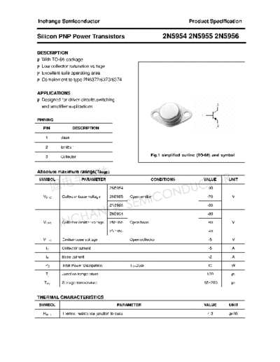 Inchange Semiconductor 2n5954 2n5955 2n5956  . Electronic Components Datasheets Active components Transistors Inchange Semiconductor 2n5954_2n5955_2n5956.pdf