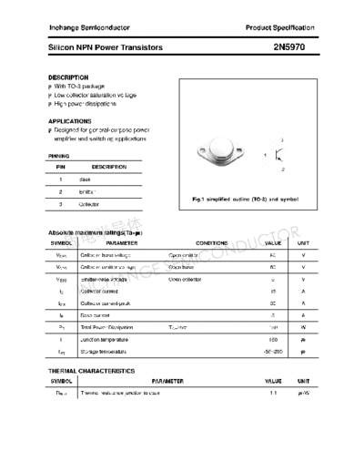 Inchange Semiconductor 2n5970  . Electronic Components Datasheets Active components Transistors Inchange Semiconductor 2n5970.pdf