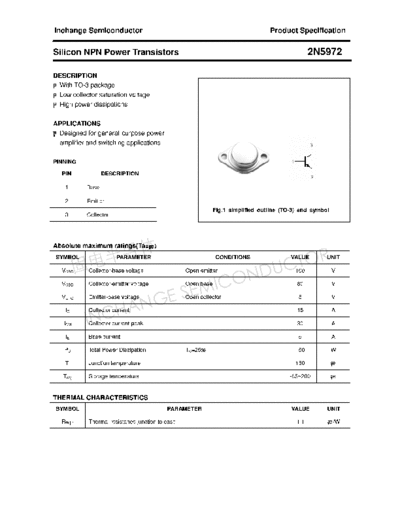 Inchange Semiconductor 2n5972  . Electronic Components Datasheets Active components Transistors Inchange Semiconductor 2n5972.pdf