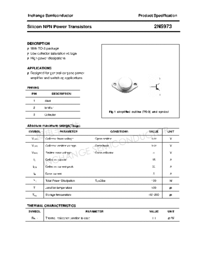 Inchange Semiconductor 2n5973  . Electronic Components Datasheets Active components Transistors Inchange Semiconductor 2n5973.pdf