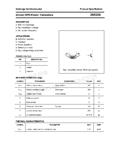 Inchange Semiconductor 2n5239  . Electronic Components Datasheets Active components Transistors Inchange Semiconductor 2n5239.pdf