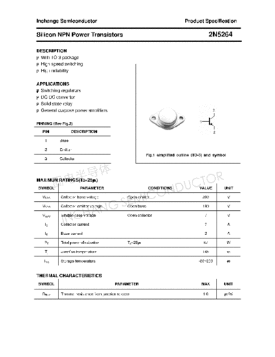 Inchange Semiconductor 2n5264  . Electronic Components Datasheets Active components Transistors Inchange Semiconductor 2n5264.pdf