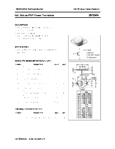 Inchange Semiconductor 2n5344  . Electronic Components Datasheets Active components Transistors Inchange Semiconductor 2n5344.pdf