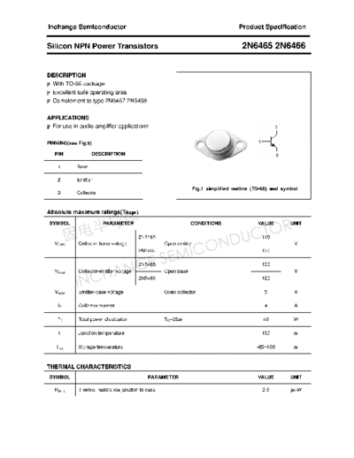 Inchange Semiconductor 2n6465 2n6466  . Electronic Components Datasheets Active components Transistors Inchange Semiconductor 2n6465_2n6466.pdf