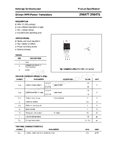 Inchange Semiconductor 2n6477 2n6478  . Electronic Components Datasheets Active components Transistors Inchange Semiconductor 2n6477_2n6478.pdf