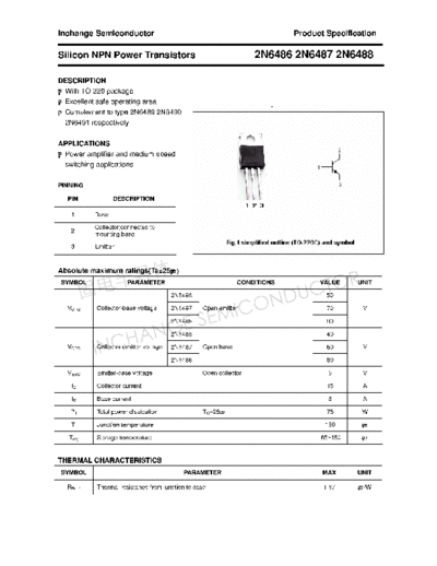 Inchange Semiconductor 2n6486 2n6487 2n6488  . Electronic Components Datasheets Active components Transistors Inchange Semiconductor 2n6486_2n6487_2n6488.pdf