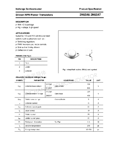 Inchange Semiconductor 2n65462n6547  . Electronic Components Datasheets Active components Transistors Inchange Semiconductor 2n65462n6547.pdf