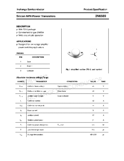 Inchange Semiconductor 2n6569  . Electronic Components Datasheets Active components Transistors Inchange Semiconductor 2n6569.pdf