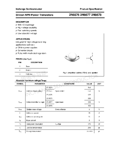 Inchange Semiconductor 2n66762n66772n6678  . Electronic Components Datasheets Active components Transistors Inchange Semiconductor 2n66762n66772n6678.pdf