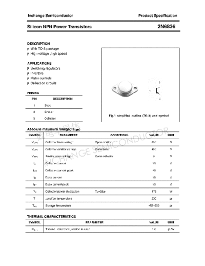 Inchange Semiconductor 2n6836  . Electronic Components Datasheets Active components Transistors Inchange Semiconductor 2n6836.pdf