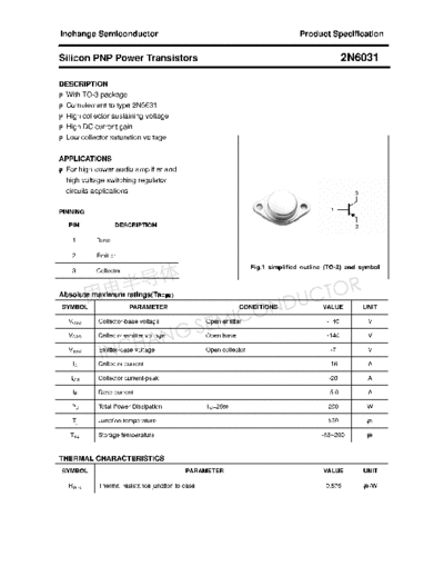 Inchange Semiconductor 2n6031  . Electronic Components Datasheets Active components Transistors Inchange Semiconductor 2n6031.pdf