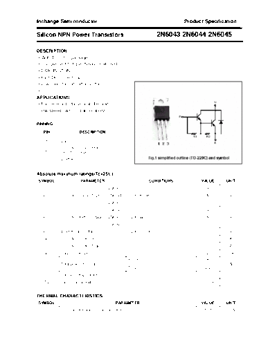 Inchange Semiconductor 2n6043 2n6044 2n6045  . Electronic Components Datasheets Active components Transistors Inchange Semiconductor 2n6043_2n6044_2n6045.pdf