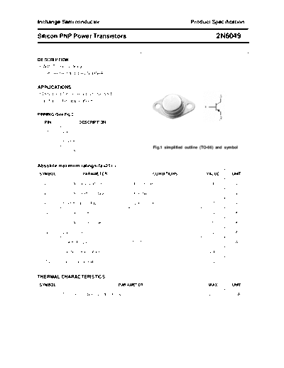 Inchange Semiconductor 2n6049  . Electronic Components Datasheets Active components Transistors Inchange Semiconductor 2n6049.pdf