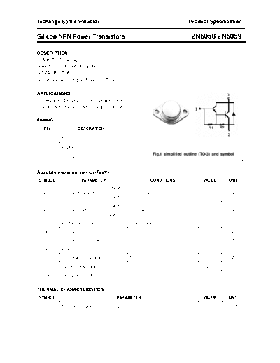 Inchange Semiconductor 2n6058 2n6059  . Electronic Components Datasheets Active components Transistors Inchange Semiconductor 2n6058_2n6059.pdf