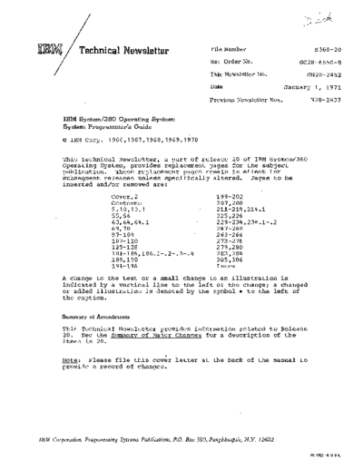 IBM GC28-6550-8 System Programmers Guide Rel 20 Update Jan71  IBM 360 os R20.0_Jan71 GC28-6550-8_System_Programmers_Guide_Rel_20_Update_Jan71.pdf