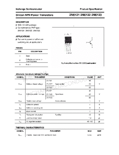Inchange Semiconductor 2n6121 2n6122 2n6123  . Electronic Components Datasheets Active components Transistors Inchange Semiconductor 2n6121_2n6122_2n6123.pdf