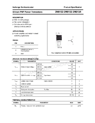 Inchange Semiconductor 2n6132 2n6133 2n6134  . Electronic Components Datasheets Active components Transistors Inchange Semiconductor 2n6132_2n6133_2n6134.pdf