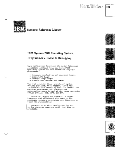 IBM GC28-6670-4 Programmers Guide to Debugging Rel 20.1 Jan71  IBM 360 os R20.1_Mar71 GC28-6670-4_Programmers_Guide_to_Debugging_Rel_20.1_Jan71.pdf