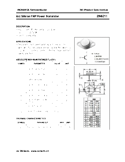 Inchange Semiconductor 2n6211  . Electronic Components Datasheets Active components Transistors Inchange Semiconductor 2n6211.pdf