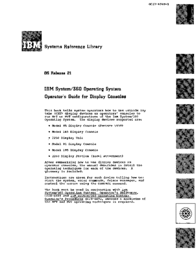 IBM CG27-6949-1 Operators Guide For Display Consoles Rel21 Mar72  IBM 360 os R21.0_Mar72 CG27-6949-1_Operators_Guide_For_Display_Consoles_Rel21_Mar72.pdf