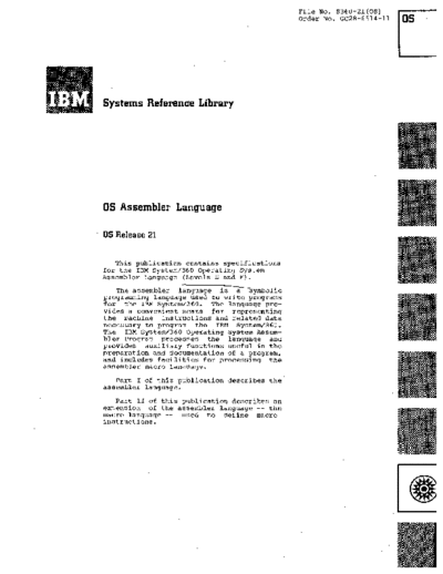 IBM GC28-6514-11 OS Assembler Rel 21 Apr76  IBM 360 os R21.0_Mar72 GC28-6514-11_OS_Assembler_Rel_21_Apr76.pdf