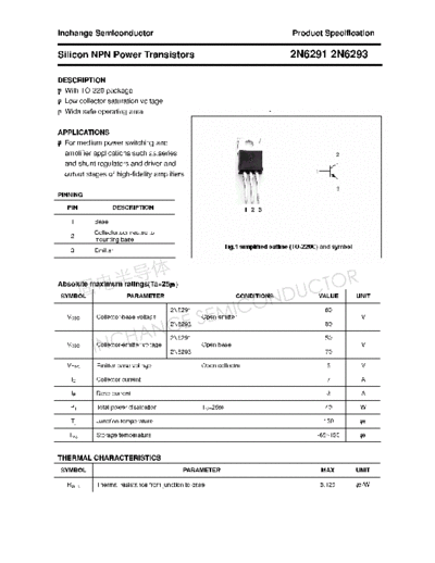 Inchange Semiconductor 2n6291 2n6293  . Electronic Components Datasheets Active components Transistors Inchange Semiconductor 2n6291_2n6293.pdf