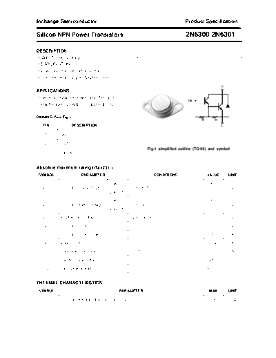 Inchange Semiconductor 2n6300 2n6301  . Electronic Components Datasheets Active components Transistors Inchange Semiconductor 2n6300_2n6301.pdf