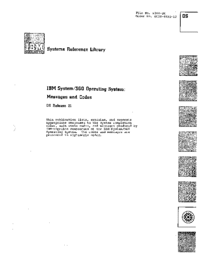 IBM GC28-6631-12 Messages and Codes Rel 21 Mar72  IBM 360 os R21.0_Mar72 GC28-6631-12_Messages_and_Codes_Rel_21_Mar72.pdf