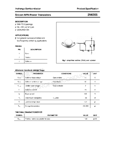 Inchange Semiconductor 2n6355  . Electronic Components Datasheets Active components Transistors Inchange Semiconductor 2n6355.pdf