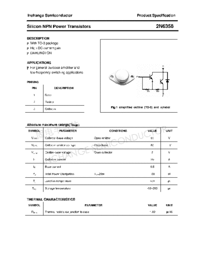 Inchange Semiconductor 2n6358  . Electronic Components Datasheets Active components Transistors Inchange Semiconductor 2n6358.pdf