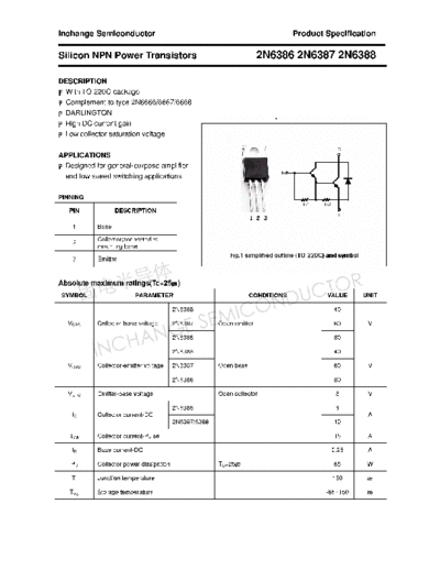 Inchange Semiconductor 2n6386 2n6387 2n6388  . Electronic Components Datasheets Active components Transistors Inchange Semiconductor 2n6386_2n6387_2n6388.pdf
