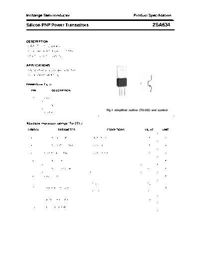 Inchange Semiconductor 2sa634  . Electronic Components Datasheets Active components Transistors Inchange Semiconductor 2sa634.pdf