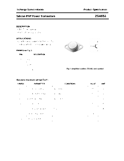 Inchange Semiconductor 2sa653  . Electronic Components Datasheets Active components Transistors Inchange Semiconductor 2sa653.pdf