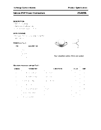 Inchange Semiconductor 2sa656  . Electronic Components Datasheets Active components Transistors Inchange Semiconductor 2sa656.pdf