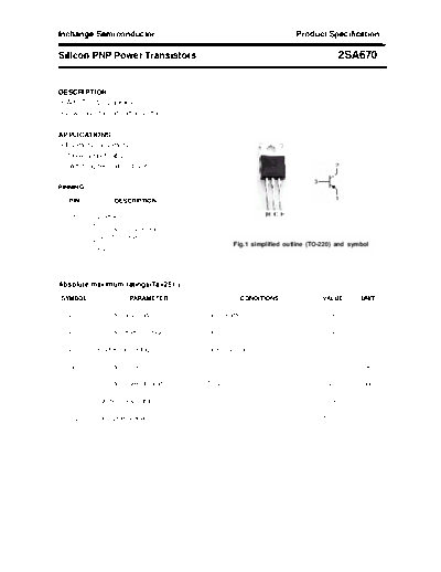 Inchange Semiconductor 2sa670  . Electronic Components Datasheets Active components Transistors Inchange Semiconductor 2sa670.pdf