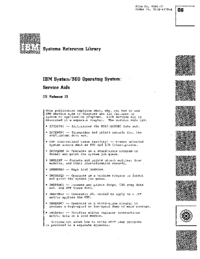 IBM GC28-6719-2 Service Aids Rel 21 Mar72  IBM 360 os R21.0_Mar72 GC28-6719-2_Service_Aids_Rel_21_Mar72.pdf