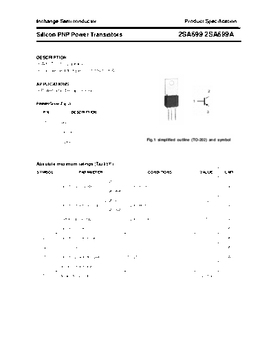 Inchange Semiconductor 2sa699 2sa699a  . Electronic Components Datasheets Active components Transistors Inchange Semiconductor 2sa699_2sa699a.pdf