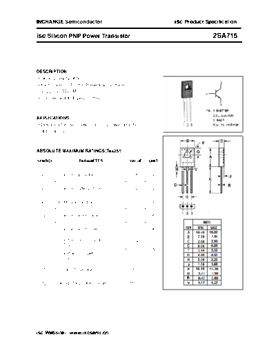 Inchange Semiconductor 2sa715  . Electronic Components Datasheets Active components Transistors Inchange Semiconductor 2sa715.pdf