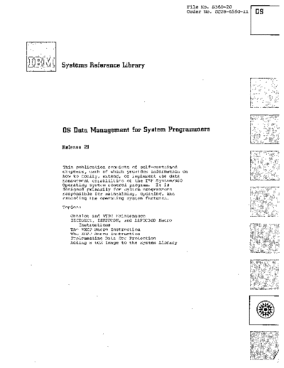 IBM GC28-6550-11 Data Management for System Programmers Rel 21.7 Apr73  IBM 360 os R21.7_Apr73 GC28-6550-11_Data_Management_for_System_Programmers_Rel_21.7_Apr73.pdf