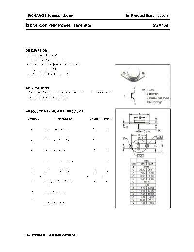 Inchange Semiconductor 2sa758  . Electronic Components Datasheets Active components Transistors Inchange Semiconductor 2sa758.pdf