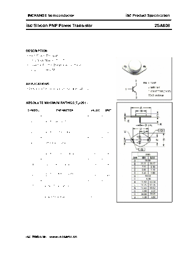 Inchange Semiconductor 2sa808  . Electronic Components Datasheets Active components Transistors Inchange Semiconductor 2sa808.pdf