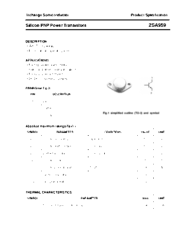 . Electronic Components Datasheets 2sa959  . Electronic Components Datasheets Active components Transistors Inchange Semiconductor 2sa959.pdf