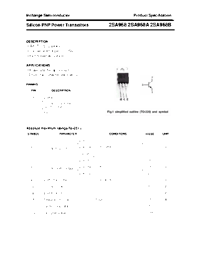 Inchange Semiconductor 2sa968 2sa968a2sa968b  . Electronic Components Datasheets Active components Transistors Inchange Semiconductor 2sa968_2sa968a2sa968b.pdf