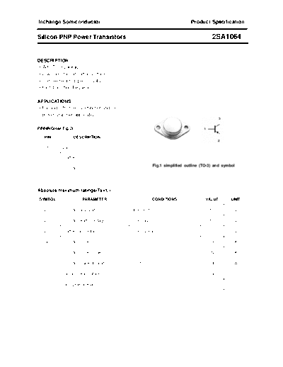 Inchange Semiconductor 2sa1064  . Electronic Components Datasheets Active components Transistors Inchange Semiconductor 2sa1064.pdf