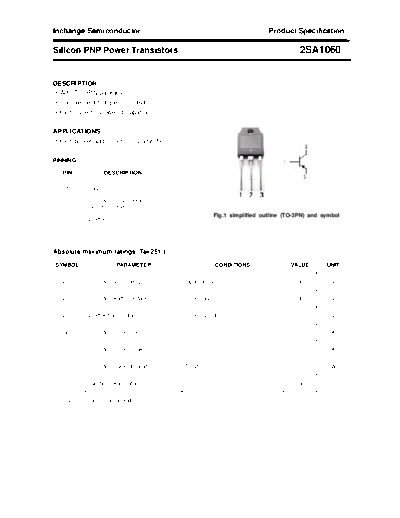 Inchange Semiconductor 2sa1060  . Electronic Components Datasheets Active components Transistors Inchange Semiconductor 2sa1060.pdf