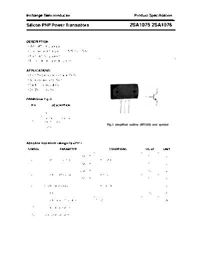 Inchange Semiconductor 2sa1075-76  . Electronic Components Datasheets Active components Transistors Inchange Semiconductor 2sa1075-76.pdf