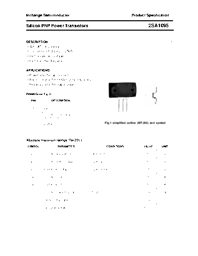 Inchange Semiconductor 2sa1095  . Electronic Components Datasheets Active components Transistors Inchange Semiconductor 2sa1095.pdf