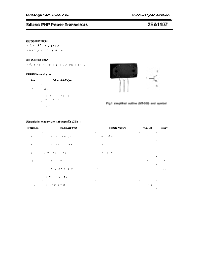 Inchange Semiconductor 2sa1107  . Electronic Components Datasheets Active components Transistors Inchange Semiconductor 2sa1107.pdf